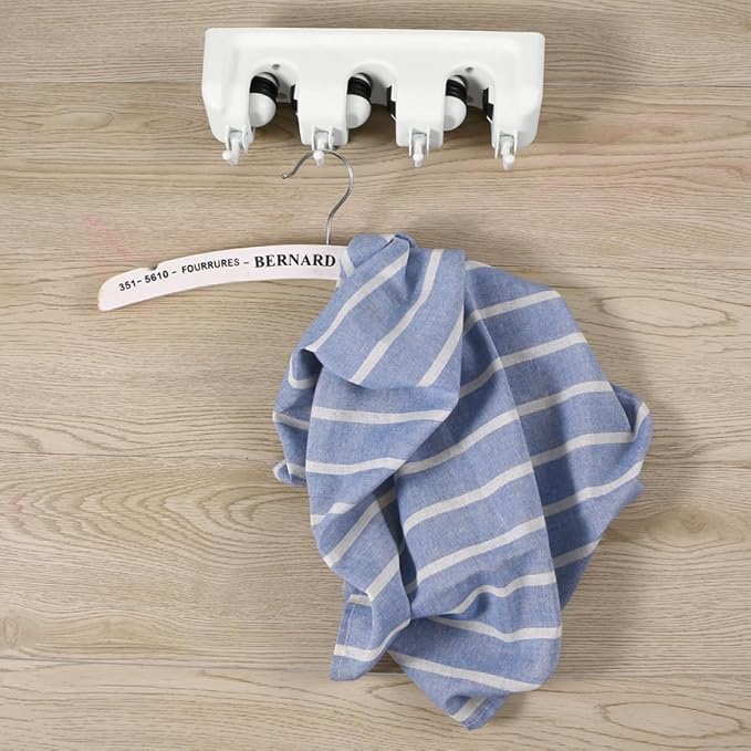 Zerodeko Wall Mounted Mop Rack with 3 Ball Slots and 4 Retractable Hooks Broom Holder and Umbrella Clip for Garage Tool Storage and Home Cleaning Organizer