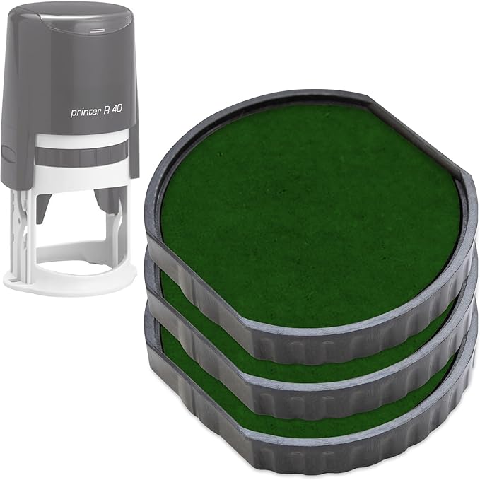 E/R40 Replacement Pad Compatible for 2000 Plus Printer R40 - Water Based - Pack of 3 - Green