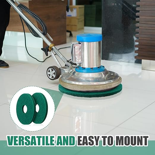 10 Pcs 12" Cleaning Orbiter Pads Commercial Floor Buffer Pads Hardwood Floor Maintenance Scrubber Polisher Cleaning and Stripping for Orbiter Machine (Green)