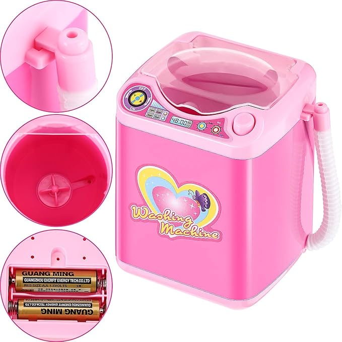 Hsei Mini Washing Machine Makeup Brush Cleaner Plastic Electric Automatic Washing Machine Sponge Cleaner for Ladies