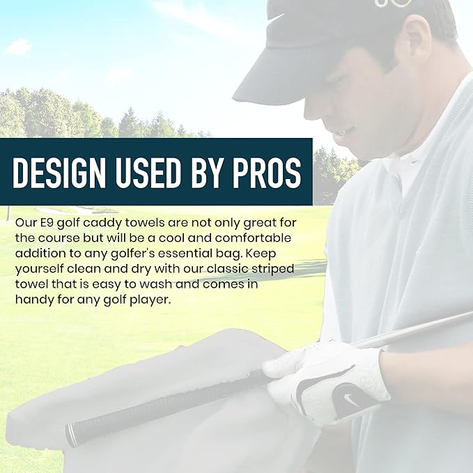 Caddy Golf Towel - Extra-Large 22” X 44” Caddie Towel Used by Tour Professionals, Premium Soft Cotton, Superior Absorption Caddy Towel | 5 Stylish Colors