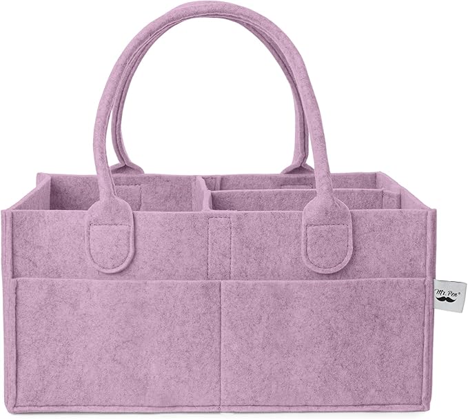 Mr. Pen- Baby Diaper Caddy Organizer, Orchid Mist, Baby Caddy Organizer with Handle, Compact Size, Collapsible & Portable