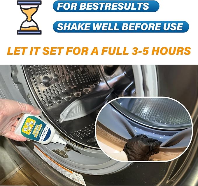 Home Stain Remover Gel Cleaner, Heavy Duty Black Surface Stain Cleaner for Washing Machine, Bathroom Grout, Shower, Bathtub, Tile, Fridge Rubber, Kitchen Sinks, 1 Pack