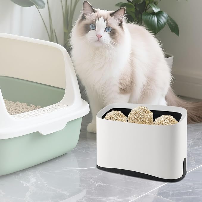 Cat Litter Scooper with Holder-Quick Sift Cat Litter Scoop Broom and Dustpan Set-Heavy Duty Stainless Steel Litter Scoop with Coarse and Fine Grid-Easy Clean-No Residual Odors