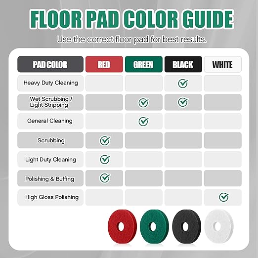 5 Pcs 12" Cleaning Orbiter Pads Commercial Floor Buffer Pads Hardwood Floor Maintenance Scrubber Polisher Cleaning and Stripping for Orbiter Machine (Green)