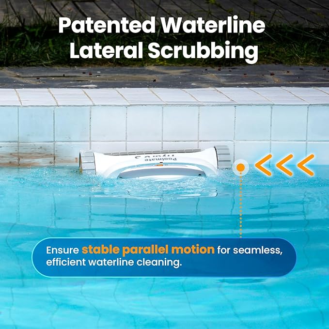 2025 Chasing Hydro 3 Robotic Pool Cleaner for Inground/Above Ground Pools, 150W Cordless Pool Vacuum, Max 200min Runtime, 4.1L Filter Basket, Auto Waterline/Wall Cleaning, Max 1076 sq.ft Coverage