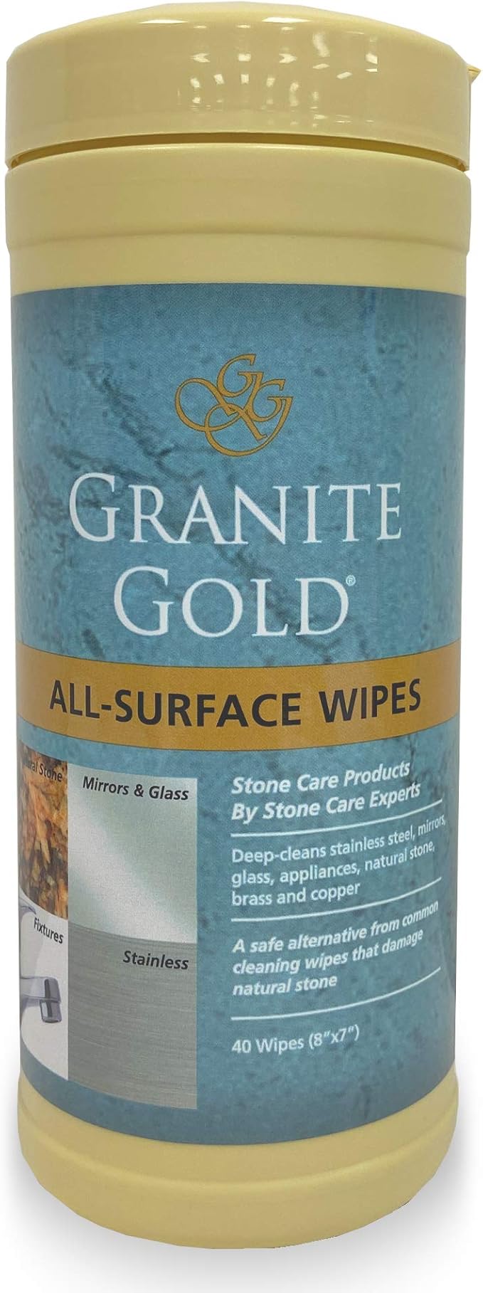 Granite Gold All-Surface Cleaner Household Cleaning For Stainless Steel, Glass, Quartz, Marble Surfaces, 40 Count