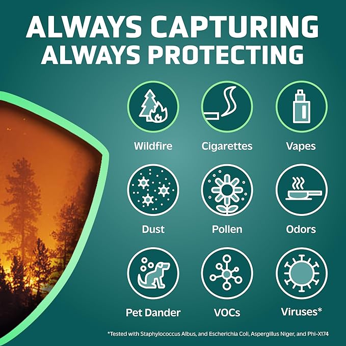 GermGuardian Filter C Smoke Clear HEPA Genuine Air Purifier Filter, for Wildfire Smoke, Odors, Removes 99.97% of Pollutants and Smoke Toxins, for AC5000, AC5250, AC5300, AC5350, CDAP5500, FLT5000SM