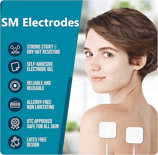 SM Electrodes TENS Unit Electrode Pads TENS Pads TENS Unit Pads TENS Pads Replacement 96PCS Reusable Adhesive Electrodes Pads 2x2” Compatible with AUVON TENS, TENS 7000 Replacement Pads Wholesale