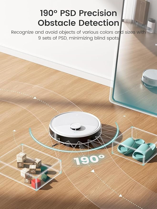 Lefant LiDAR Robot Vacuum and Mop, 15000Pa Suction, 90-Day Self-Emptying, Obstacle Avoidance, Auto Mop Washing&Drying, All-in-One for Pet Hair Carpet, 5G WiFi Alexa/APP/iWatch Control, M3