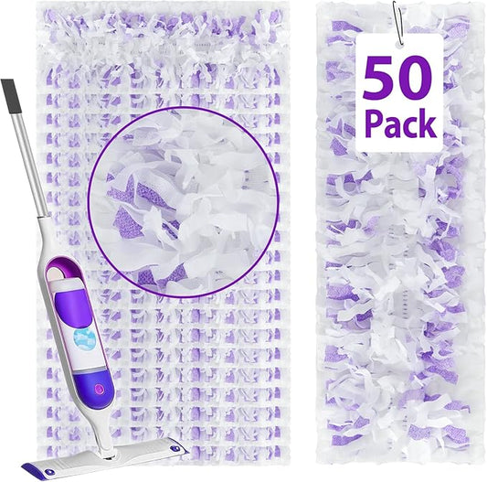 50 Count ‌Disposable Heavy-Duty Power Mop Pads Refills for Swiffer Power Mop,Replacement Floor Cleaning Refills, Non-Washable & Unscented, Compatible with Swiffer PowerMop (Quick-Absorb, No Residue)