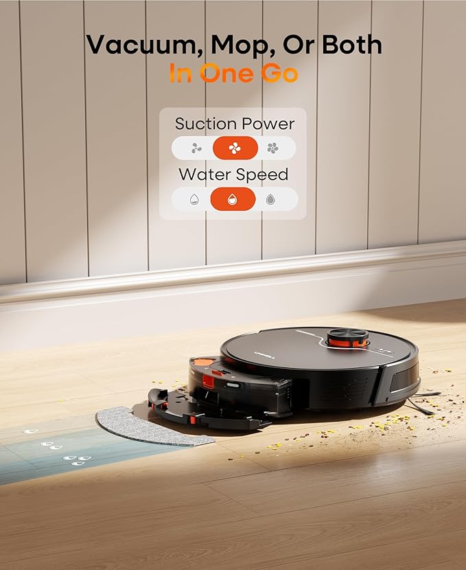 Robot Vacuum and Mop Combo with Self-Emptying, Robotic Vacuum Cleaner 7000Pa & LiDAR Navigation, 180 Mins,90 Days Capacity, Home Mapping, for Pet Hair/Hard Floors/Carpets, App/Alexa Control