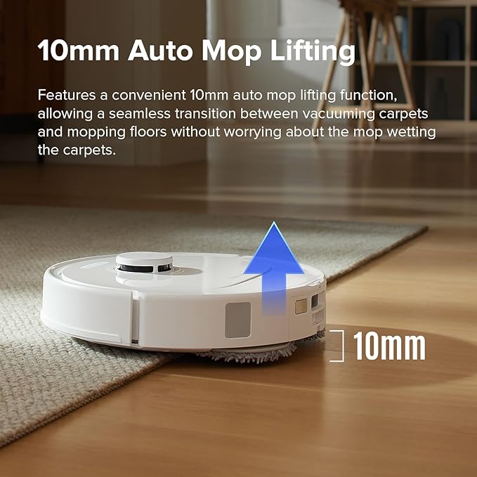 roborock Qrevo S Robot Vacuum and Mop, Self-Drying, Auto Mop Washing, 7000Pa Suction, Self-Emptying & Refilling, 10mm Mop Lifting, 200RPM Spinning Mops, Smart Obstacle Avoidance, White (Renewed)
