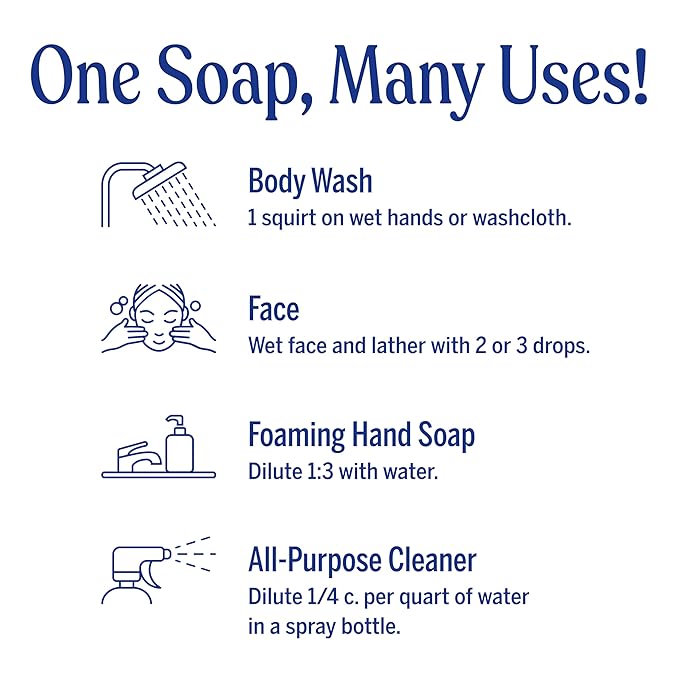 Dr. Bronner's Pure-Castile Magic Liquid Soap- Made with Regenerative Organic Oils- For Body, Face, Hair, Dishes, Pets, Laundry Natural, Vegan, Non-GMO - Peppermint, 32 oz (2-Pack)