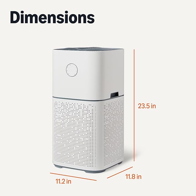 Amazon Basics Air Purifier for Home Large Rooms with 3-Stage Filtration, Covers Up to 2600 Sq ft, White