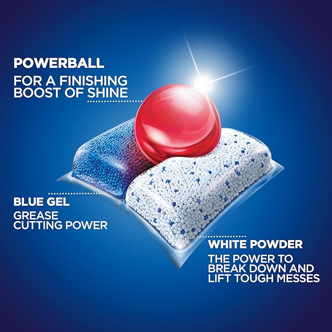 Finish Power Dishwasher Pods, No Pre-Rinse Dishwasher Detergent Soap for Deep Clean & Shine with Degreasing Power, 43 Count (Pack of 2)