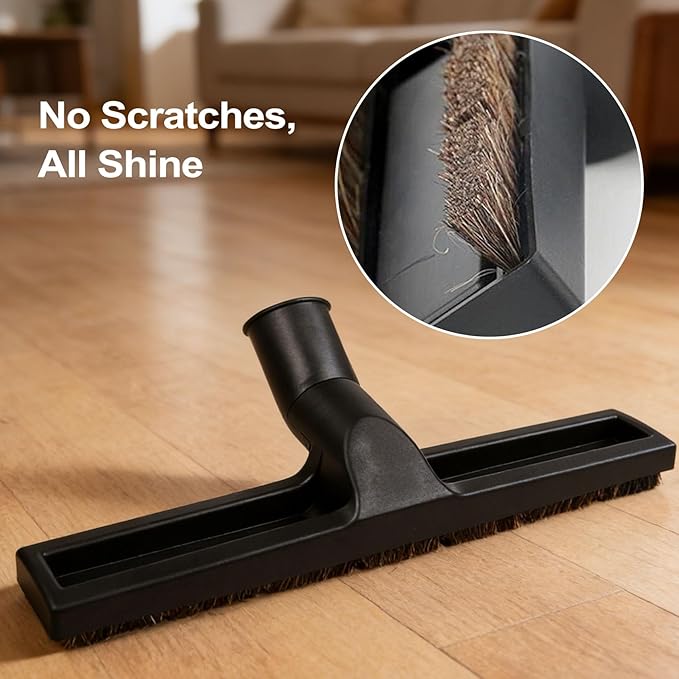ANBOO 32mm 1 1/4 inches Vacuum Hardwood Floor Attachment Accessories Deluxe Extra Large Hardwood Brush 1-1/4inch Multi Surface Vacuum Attachments 360 Degrees Swivel Head Hard Floor Brush