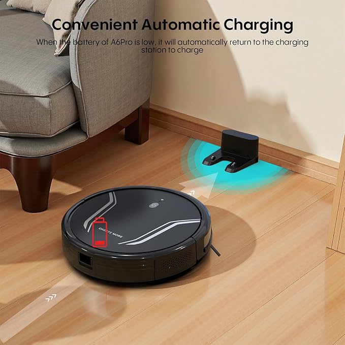 Bagotte Robot Vacuum and Mop, 5000Pa Suction, Easy Custom Smart Vacuum Robot, UItra Slim & Low Noise, Self-Charg, Remote/App/WiFi, Ideal for Hard Floor, Carpet, Pet Hair