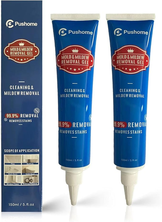 Household Mold Stain Remover Gel,Grout Cleaner Best for Home Kitchen Sink, Bathroom Shower,Front Load Washing Machine, Refrigerator Strips, Silicone Caulk,Sink Sealant(2Pack)