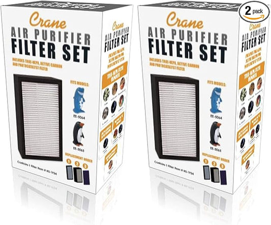 Crane Accessories Air Purifier Filter, Black (Pack of 2)