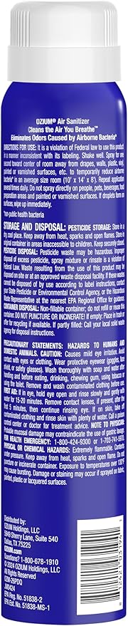 Ozium 3.5 Oz. Air Sanitizer & Odor Eliminator for Homes, Cars, Offices and More, Carbon Black Scent, 2 Pack