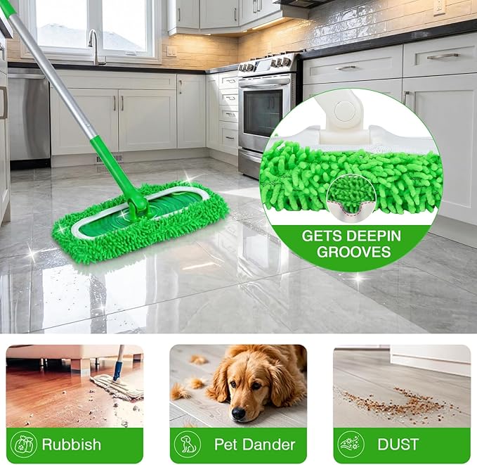 Mop Pads for Swiffer Sweeper Reusable Mop Dry Wet Mop Pad Refills Microfiber Replacement Sweeping Cloths Floor Cleaning Mopping Pad (5PCS)