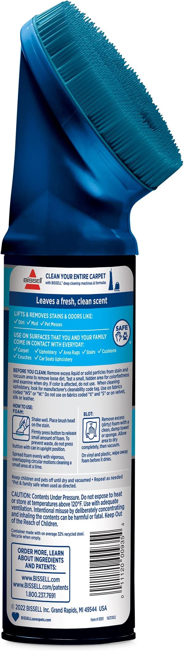 Bissell Spot and Stain Fabric and Upholstery Cleaner Brush Head - 4 pack, 93519