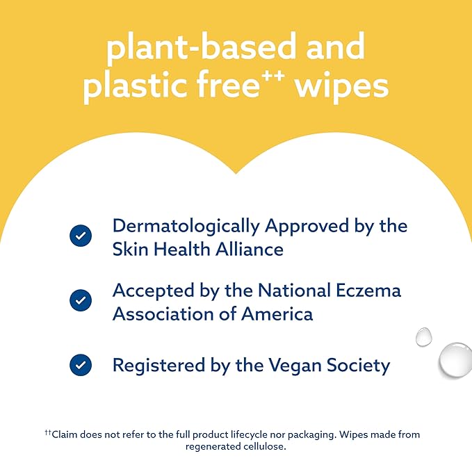 WaterWipes Sensitive+ Bathing Wipes, 3-In-1 Cleans, Cares, Protects, 99.9% Water, Unscented & Hypoallergenic, 16 Count (6 Pack)