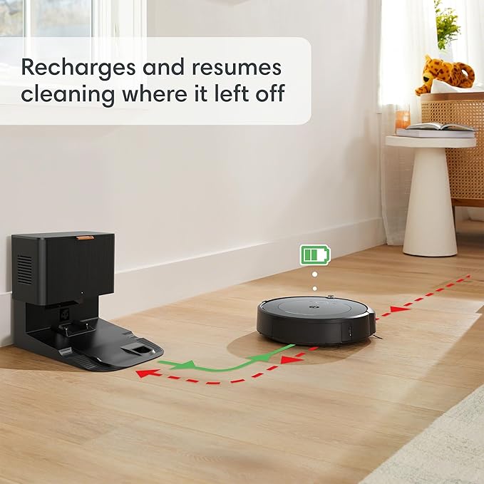 iRobot Roomba Combo i3+ (3574) Robot Vacuum & Mop – Self-Empty for Up to 60 Days, Clean by Room with Smart Mapping, Dual Multi-Surface Brushes for a Thorough Clean, Ideal for Homes with Pets