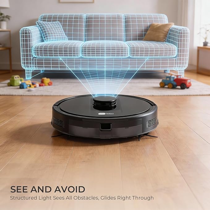 Robot Vacuum and Mop Combo, 10Kpa Robotic Vacuum Cleaner, 150 Min Max, Customized Cleaning, Multi-Floor Mapping, WiFi/Alexa/APP, Ideal for Hard Floors, Carpets & Pet Hair, Self-Charge (3620)