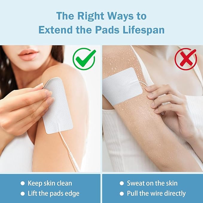 TENS Unit Replacement Pads 20 Pcs 2" x 4" Large Electrode Patches with Upgraded Self-Adhesive & Non-Irritating Design, Reusable 35 Times for Electrotherapy, Compatible with AUVON, TENS 7000