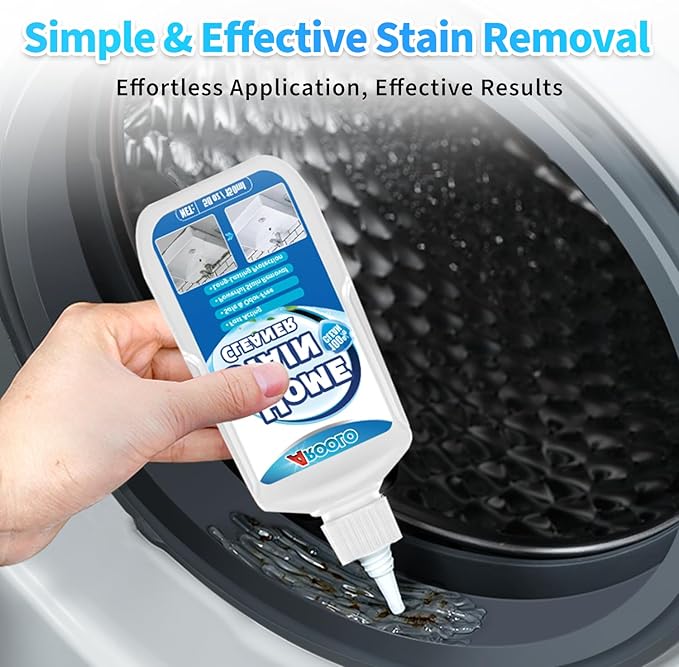 Home Stain Remover Gel, Heavy Duty Cleaner for Grout, Tiles, Kitchen Sinks, Showers, Washing Machines, Refrigerators, Bathtubs, Walls, Household Cleaning Solution, 5 Fl Oz