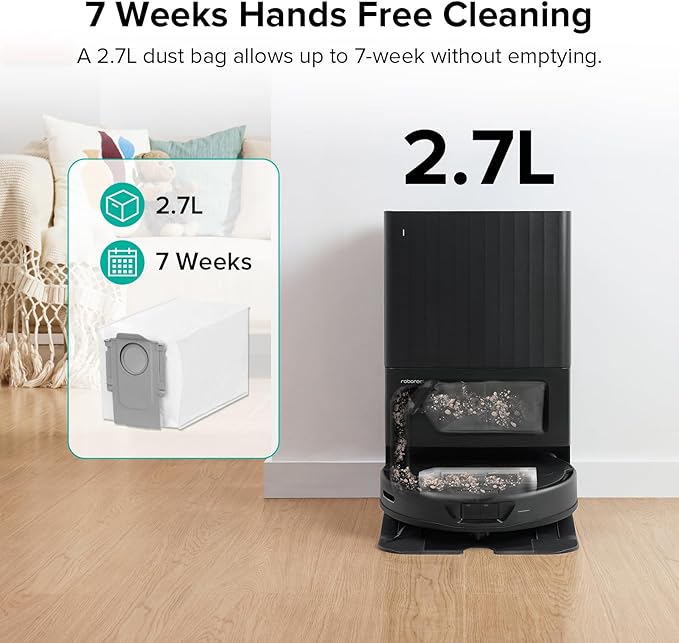 roborock Qrevo Curv 2 Flow Robot Vacuum and Mop with 6 Packs Disposable Dust Bags