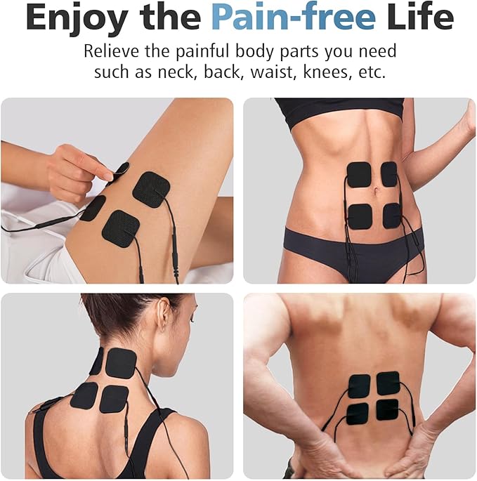 20Pack TENS Unit Electrode Pads with Reusable Self-Adhesive Performance, BHK-TENS Replacement Pads Compatible with TENS 7000/ TENS 3000/ AUVON/Neocarbon/TENKER, Eelectrodes Use 2mm Lead Wires