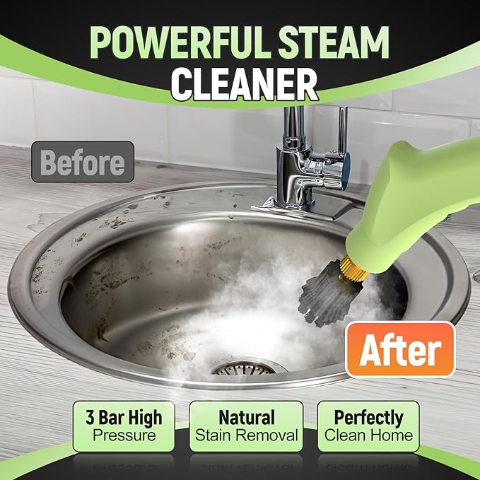 2500W Steam Cleaner for Home & Car, 10s Fast Heat Steamer for Cleaning, 6-Level Steam Control, Handheld Steam Cleaner with 37.19OZ Large Tank for Furniture, Grout, Carpet and Floor