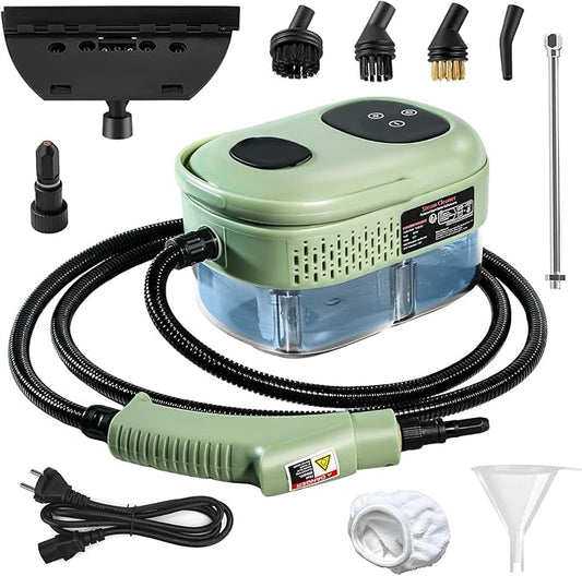 Steam Cleaner, 15s Heat-Up, 6-Level Adjustable Handle, High Pressure Steamer for Cleaning with 11 pcs Accessories, Handheld Cleaning Steamer for Home, Floors, Car, Upholstery, Grout, Bathroom, Kitchen