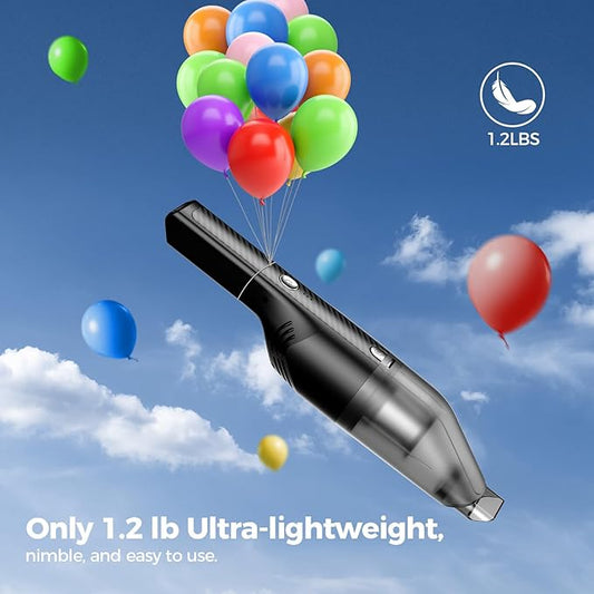 Handheld Vacuum Cordless -Car Vacuum Portable Cordless Cleaner Powerful Suction,1.2lbs Lightweight, Type-C Charge, Multiple Accessories, Portable Hand Vacuum for Home, Pet and Car