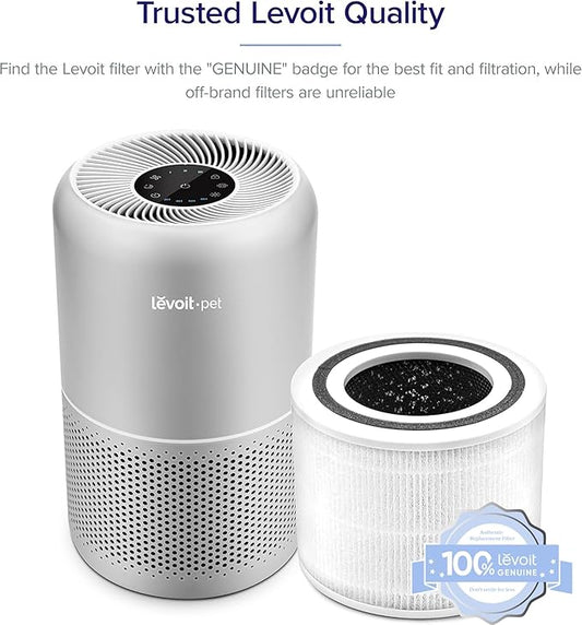 LEVOIT Core P350-P Replacement Filter, Genuine Air Purifier Filter, Supports HEPA Sleep Mode, High-Efficiency Activated Carbon for Removal of Smoke, Odor, Allergens, Pollen, Core P350-RF, 1 Pack