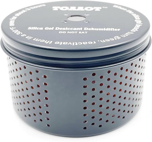 Gun Safe Dehumidifier 200g - Small Reusable Indicating Silica Gel Canister, Portable Moisture Absorber Prevents Corrosion for 27 Cubic Feet Gun Cabinets & Safes, Black