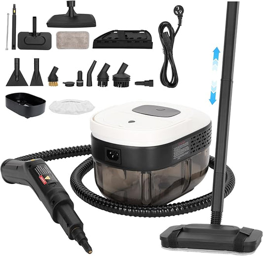 Powerful Steam Cleaner, 3-Level Adjustable Steam Cleaner for Home & Car, Multipurpose Canister Steam Cleaner, 15s Heat-Up & 1.6L Large Tank, Suitable for Cars, Floors, Kitchens and Bathrooms