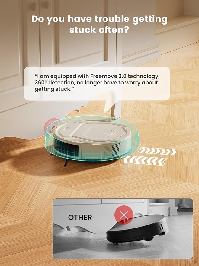 Lefant M210 Pro Robot Vacuum, Strong 4000Pa Suction, 200 Min Runtime, Super Slim Thin, Low Noise, Self-Charging, Wi-Fi/App/Alexa Control, Ideal for Pet Hair & Hard Floors