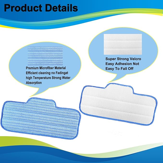 10 Pack Replacement Steam Mop Pads Compatible with Dupray Neat Steam Cleaner Microfiber Cloths Steam Mop Pads Washable Mop Pads