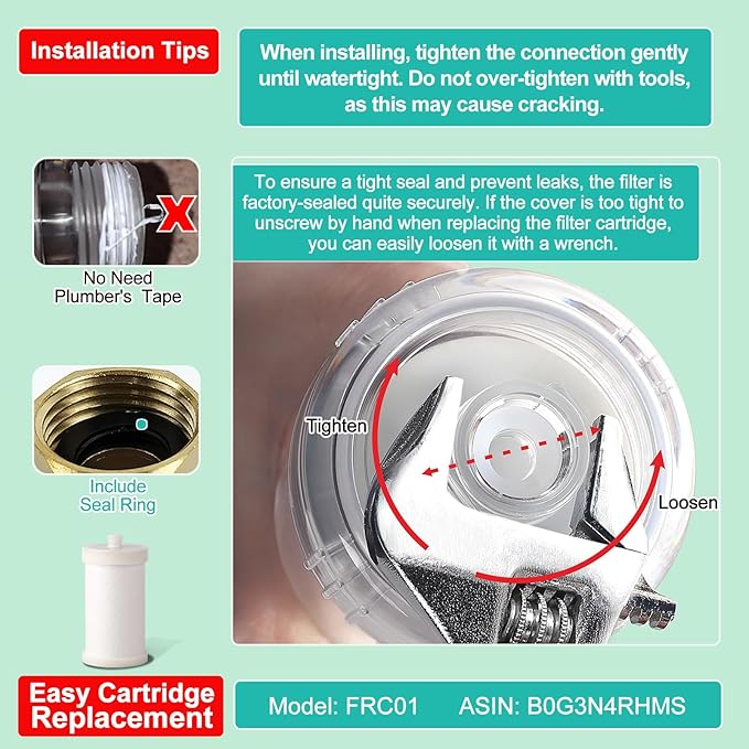 1 micron Carbon Shower Filter, Visible Water Filter for Shower, Washing machine filter, 99% Removal of Chlorine, Fluoride, Heavy metal, Odor & Scale, Improves Skin Condition, Protects hair