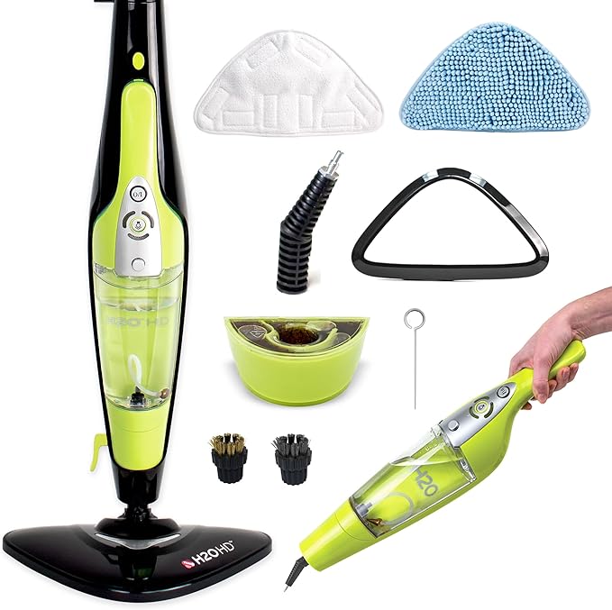 H2O HD 3-in-1 Steam Mop & Handheld Steam Cleaner – Carpet Cleaner, Grout Tools, Chemical-Free, Lightweight & Compact, 1500W, 450ml Tank, Variable Settings
