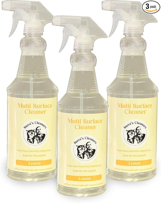 Steve's Cleaners Lemon Multi-Use Spray Lemon Essential Oil Biodegradable Spray 32 oz (Pack of 3)