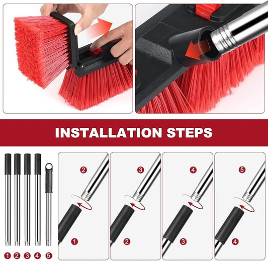 Outdoor & Commercial Heavy-Duty Push Broom with 70" Adjustable Handle – Ideal for Industrial Use Heavy Duty Durable for Garage Driveway and Sidewalk Cleaning