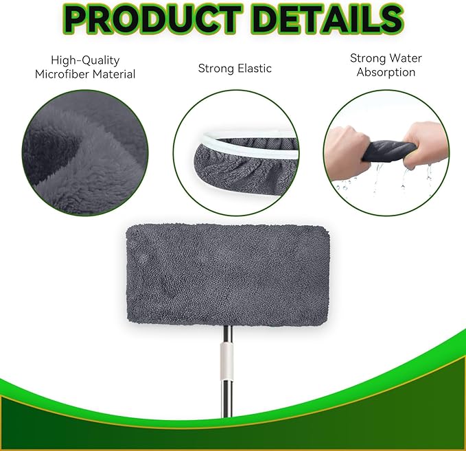 6 Pack Reusable Microfiber Mop Pads Compatible with Swiffer Sweeper, Washable Dry Sweeping Cloths & Wet Mopping Cloths Wet Pads Refill for Mopping Floor (Mop is Not Included)