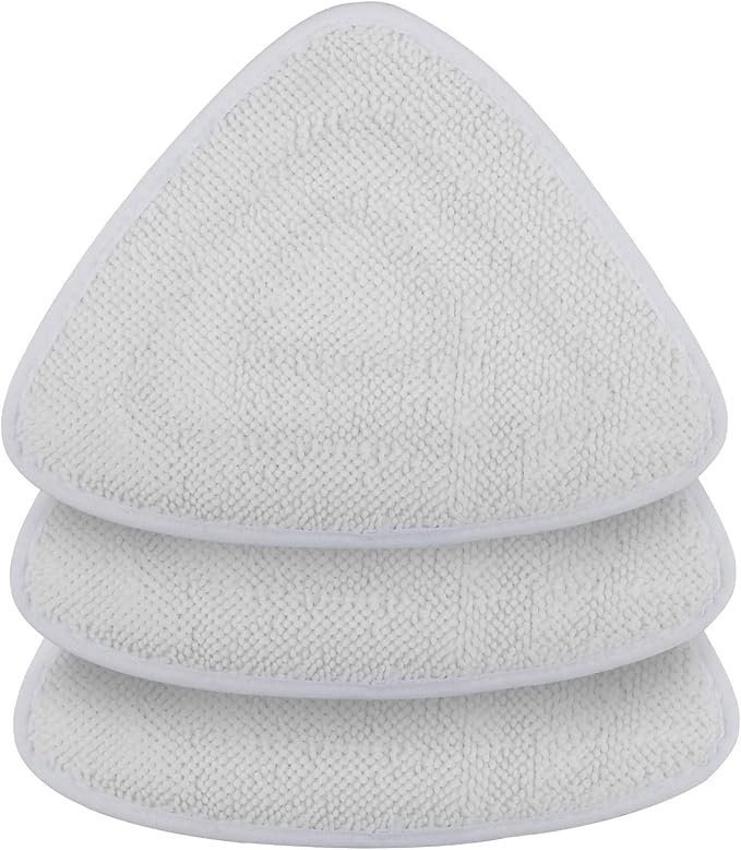 3 Pack Microfiber Steam Mop Replacement Refill Refills Triangle Mop Pads Fit for Steam Mop Cleaner,White Mop Replacement