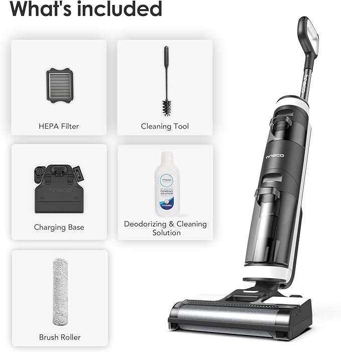Tineco Floor ONE S3 Cordless Hardwood Floors Cleaner, Lightweight Wet Dry Vacuum Cleaners for Multi-Surface Cleaning with Smart Control System (Renewed)