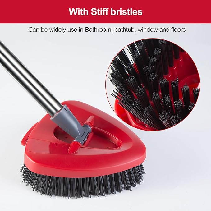 Spin Mop Scrub Brush Head Compatible for O Cedar EasyWring 1-Tank System, Floor Scrubber Mops Head Replacement Cleaning Brush for Bathroom, Kitchen, Tub and Tile, Spin Mop Attachments